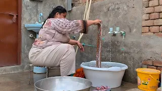itni garmi ma kapry dohy clothes washing vlog village routine work 