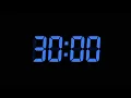 30 Seconds Digital Countdown Timer Black Background Blue Text No Sounds