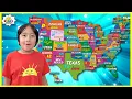 Learn 50 United States of America Name with Capitals for Kids and Abbreviation of USA