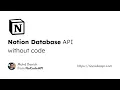 Notion Database API without code