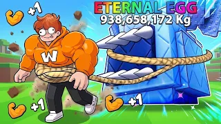 GANÉ FUERZA INFINITA para ROBAR EL HUEVO MÁS GRANDE EN ROBLOX...