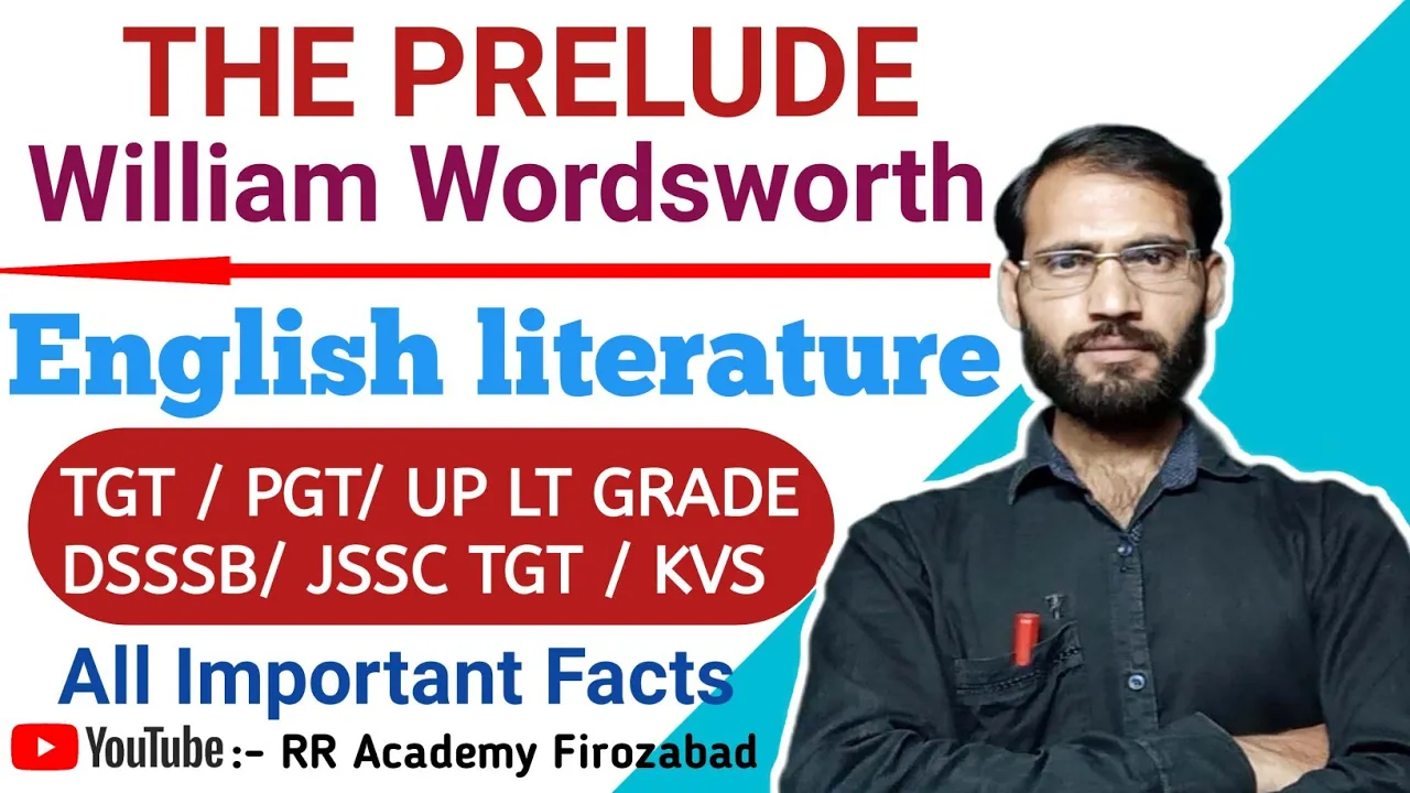 William Wordsworth || The Prelude by Wordsworth All important facts | TGT/PGT English | LT Grade