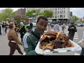 NYC Food Cart Loaded My Jerk Chicken Plate Jamaican Street Food