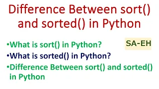 Difference between sort and sorted in Python sort vs sorted in Python CBSE