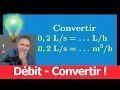 Convert a flow rate Liters second cubic meters h fourth third