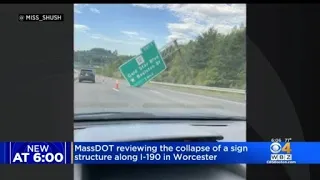 Why did this highway sign fall down in Worcester MassDOT reviewing structural inspection reports