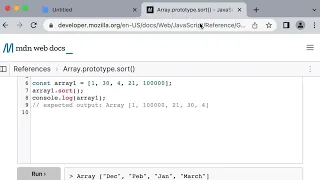 JavaScript puzzle solution Sorting an array of numbers