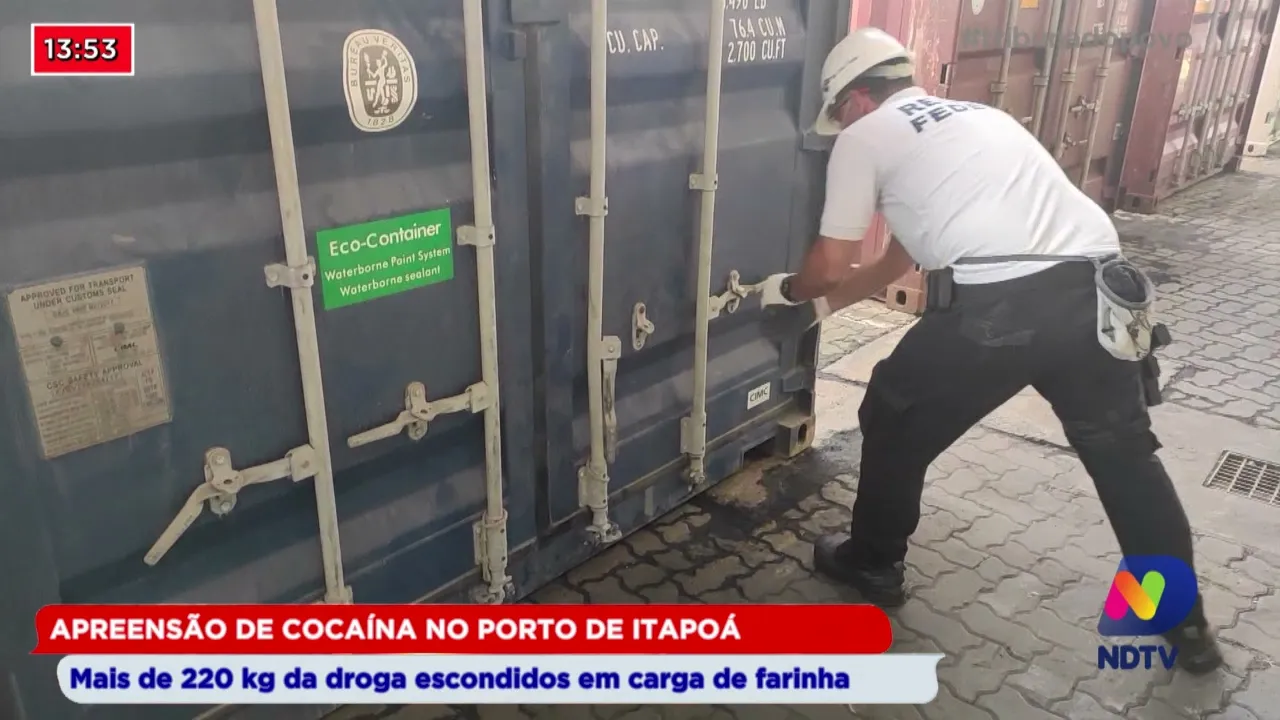Apreensão de cocaína no porto de Itapoá: Mais de 220 kg da droga escondidos em carga de farinha