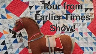 Tour EARLIER TIMES ANTIQUES PRIMITIVES Show - Arnett s Santas Beautiful Antique Decor