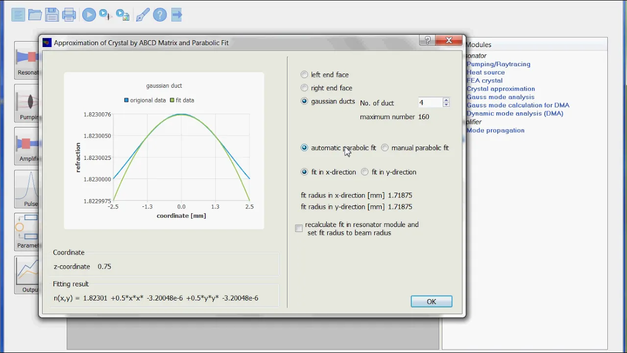 Calculation of thermal lensing effect by ASLD