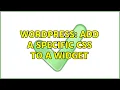Wordpress Add a specific css to a widget