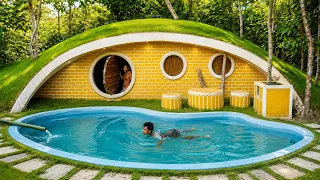 Building Hidden Hobbit House With a Beautiful Jungle Pool