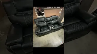 Black Leather Reclining Sofa Loveseat