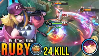 24 Kills Legendary Ruby Monster EXP Laner - Build Top 1 Global Ruby MLBB
