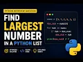 Find Second Largest Element in a List Without Using min max sort Methods Python Programming