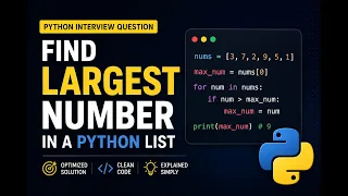 Find Second Largest Element in a List Without Using min max sort Methods Python Programming