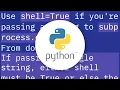 OSError Errno 2 No such file or directory while using python subprocess with command and argume
