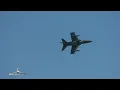 (4K) 2 AMX Italian Air Force MM7197 MM7182 flying Display Jesolo Beach Airshow 2023