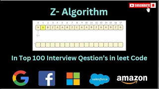 Z-Algorithm Explained String Matching Made Easy Top interview Questions Leetcode LVS - LOGICS
