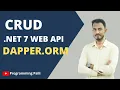 Creating a Dapper Based RESTful Web API with ASP NET Core SQL Server for CRUD Operations NET 7