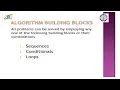 What is building blocks of algorithms part 1 DEEPIKA M SNS INSTITUTIONS