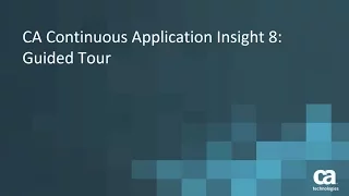 Guided Tour of DevTest Solutions Application Insight Features
