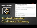Shortest Unsorted Continuous Subarray LeetCode 581