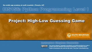 Python 05E - High Low Game