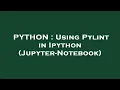 PYTHON Using Pylint in Ipython Jupyter-Notebook