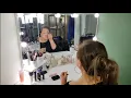 New Corner Vanity Desk with Mirror Lights Makeup Vanity Table with 3 Color Lighting Modes ASMR