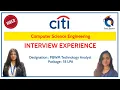 Citi Bank Interview Experience Designation PBWM Technology Analyst 18 LPA