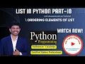 52 Ordering Elements in a List in Python Part-10 Sort Like a Pro