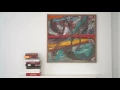 Art display above fireplace