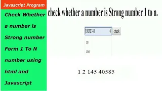 How to print strong number from 1 to n using JavaScript program