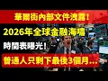 Lagu 華爾街內部文件洩露！2026年全球金融海嘯的時間表曝光！普通人只剩下最後3個月逃生窗口！