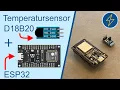 Temperature sensor DS18B20 ESP32 tutorial