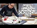 SMALL Cross-Cut Sled with ADJUSTABLE Fence EXTENSION wing and BEVEL Feature
