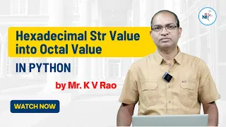 Hexadecimal Str Value into Octal Value in Python NareshIT