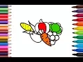 Vegetables drawing and coloring for Children Coloring pages for Kids Learn Colors