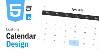 Custom Calendar Design From Scratch HTML CSS Javascript