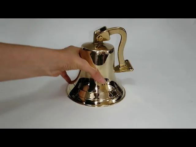 Видео-обзор Колокол морской сувенирный на кронштейне (рында), d 14 см, цвет золото