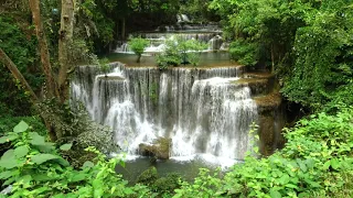 the rumbling sound of waterfalls and flowing water