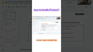 How to handle iFrames Top Selenium WebDriver Interview Question Answered in 60 Seconds