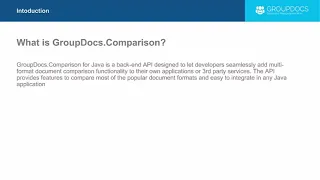 GroupDocs Comparison for Java Introduction