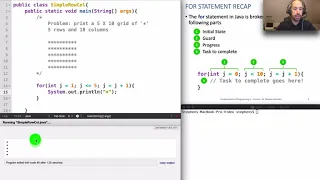 Print rows and columns using a nested for loop in Java