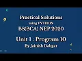 Python Practical 10 List Search Using For-Else Loop BCA Sem 5 By Jainish Dabgar