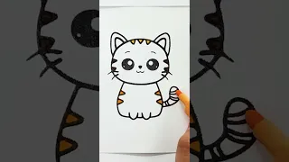 Lovely Cat Coloring Page for Toddlers