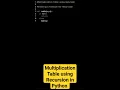 Multiplication Table using Recursion program in Python