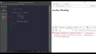 Using break and continue withing loops in JavaScript