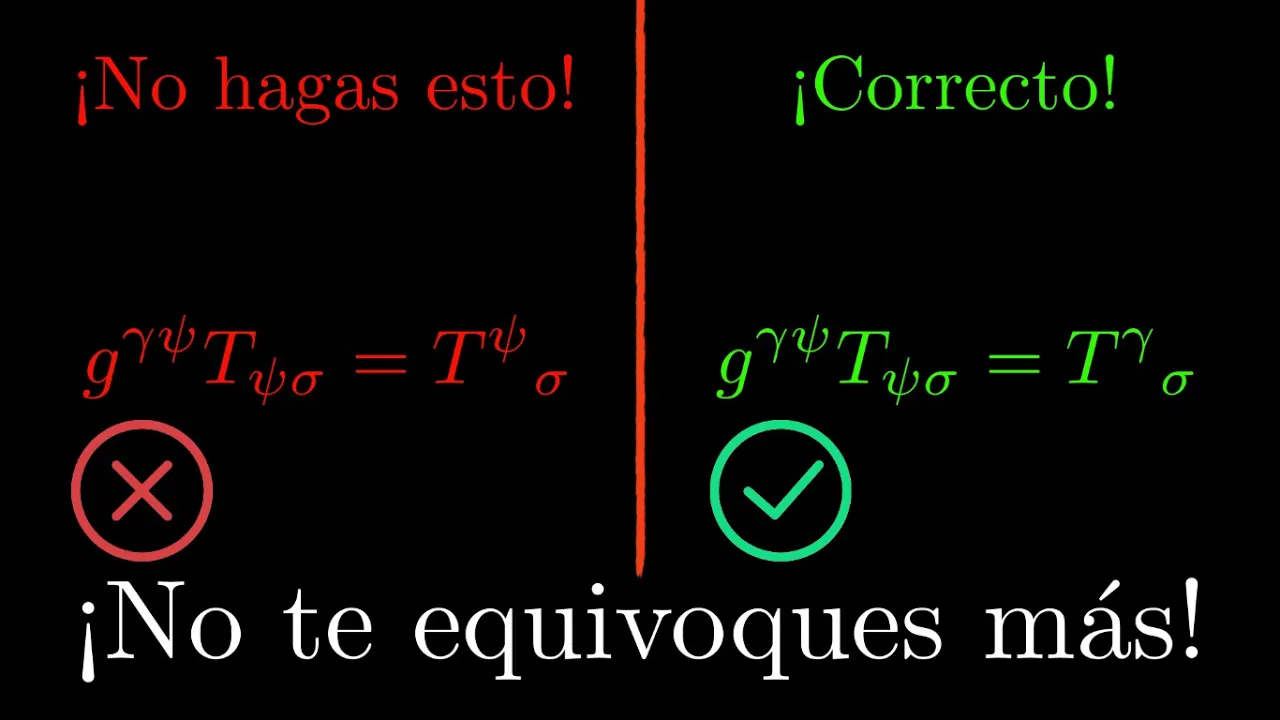 ¡NO cometas estos errores! Gimnasia de índices tensoriales | Relatividad